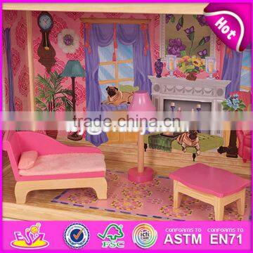 New Design Children Luxurious and Attractive Toys Gifts Wooden Modern Dollhouse W06A223 photo-4