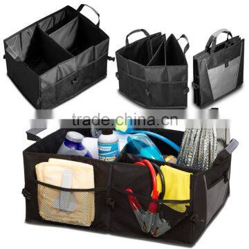 Storage Organizer Bin With Pockets - Portable Cargo Carrier Caddy for Car Truck SUV Van, 21 x 15 x 10 Folding Bag photo-4