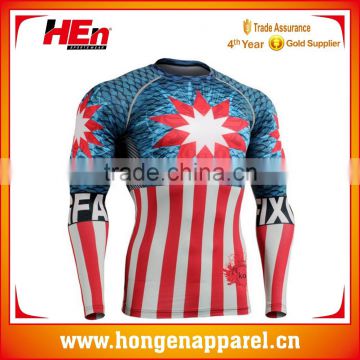 Hongen apparel man wear rash guard mma mens fitness pants OEM mma rashguard,custom sublimated printed mens MMA uniforms