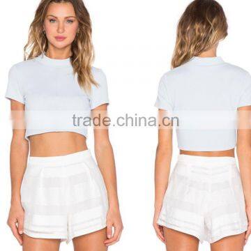 2016 Fashion Powder Blue Daylight Crop Top HST8007