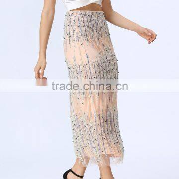 Domin Fashion Latest Beading Style Long Skirt Design photo-4