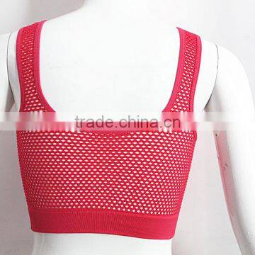Fitness V-neck Sports Bra With Fishmesh Hole photo-3