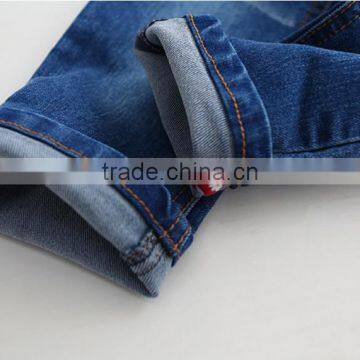 Cartoon Cat Casual Denim Trousers Embroidered Flowers for Chid Girl photo-5