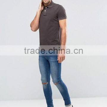 Custom Embroidered Short Sleeve Two Button Placket Black Men's 100% Cotton 200gsm Slim Fit Anti Shrink Fashion Polo Tshirt photo-4