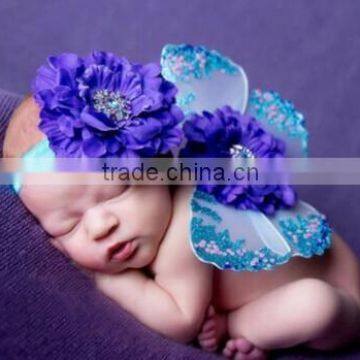 2016 new style cute new born baby butterfly wings and headband for taking photo as gift