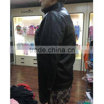 Mens Black PU Jacket Stock photo-2
