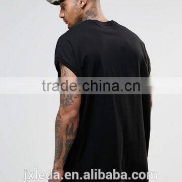 Fashion Hip Hop Style Street Wear Design Oversized Printing Black T-shirt Men Custom photo-2