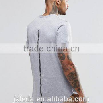 Factory direct sale men grey/white/black summer zip back plain cerw neck short sleeve jersey t-shirt custom