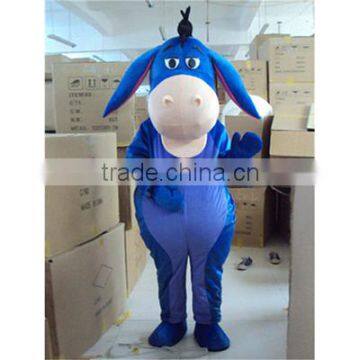 Blue donkey mascot costume