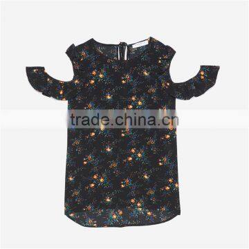 2017 BEST STYLE Women Simple Floral Print Bare Shoulder Blouse photo-6