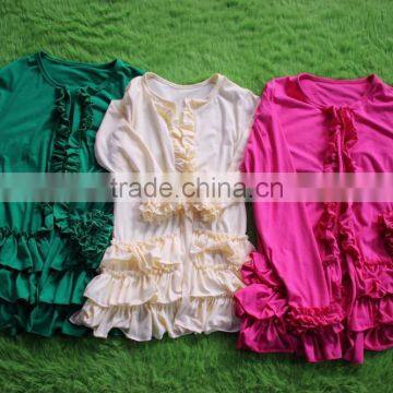 Children Girls Cotton Ruffle Plain Shirt Wholesale Baby Girls Fashion Salable Icing Shirt Boutique photo-2