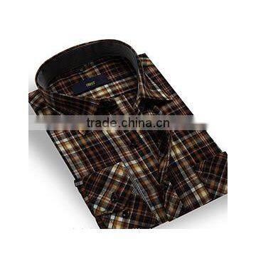 cotton long sleeve plaid thick mens shirts