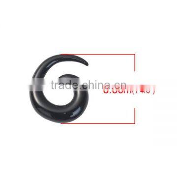 10mm Acrylic Ear Stretcher Expander Spiral Black Ear Plug photo-2