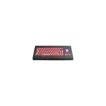 IP65 Military Illuminated USB Keyboard With Trackball , Wall Mounted