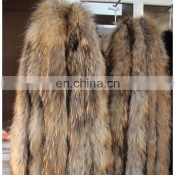 High Quality Raccoon fur Trimming / Raccoon fur collar/natural raccoon strips