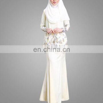 2017 Moden Classic Baju Kurung Muslim Prom Dress Organaza Design Kurung Modern With Mermaid Skirt photo-4