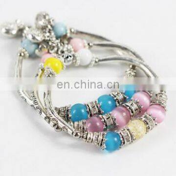 Multicolor DIY Ceram Beads Chinese JDZ Handmade alloy Jewelry for women Rope Ceramic Bracelets
