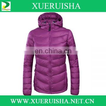 thin woman goose down jacket for outwear in cold weather