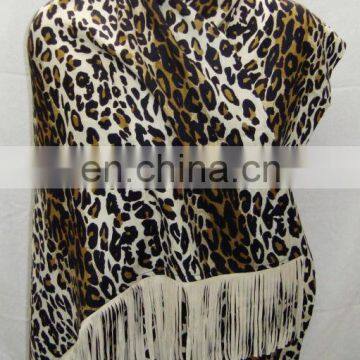 Silk Pashmina Wool Animal Printed/Plain Stoles With Leather Fringe 2017 photo-3