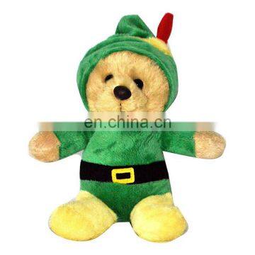 Custom Christmas Teddy Bear Ornaments Cute Plush teddy bear in Christmas Elf Outfit