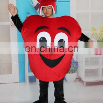 2016 high quality customed apple mascot costume for adults