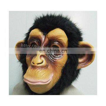 2013 New and Hot Latex Animal Mask Full Head Free Size for Adult Halloween Party Chimp Mask Mask Wholesale ( White Brown Black))