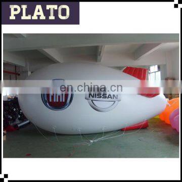 0.18mm PVC custom inflatable blimp balloon/7m long inflatable helium zeppelin airship for sale