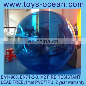 2016 high quality bule big size water ball bumper inflatable balls for kids