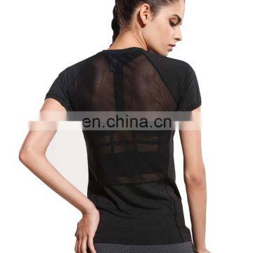 Women Elastic Yoga Mesh compression tights gym clothes for t-shirt