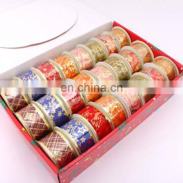 2015 Home Decoration Chirstmas Pattern Double Sided Printed Ribbon