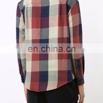 Red and Navy Checked Cotton Flap Pocket Shirt From W.W.S 100% Cotton Shirt. photo-3