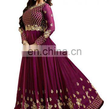 Stylish Party Wear Anarkali Suits Semi Stitched Suits Dress Material 2017 photo-2