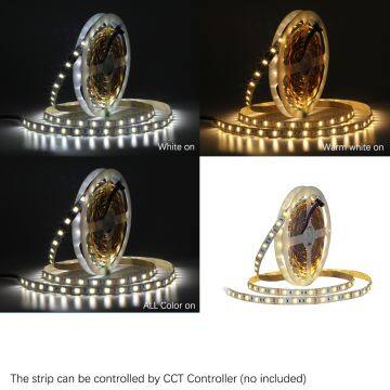 DC12V LED Strip 5050 Color Temperature Adjustable CCT LED Tape 5050 White+Warm White in One LED Double Color,60LED/m photo-5