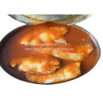 Factory Price Premium Quality China Oval Canned Sardines Fish in Tomato Sauce