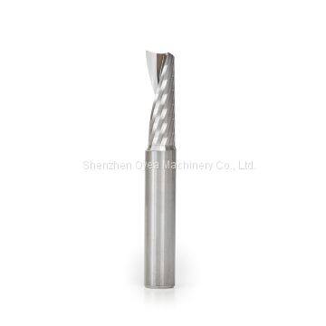 Carbide CNC Spiral 'O' Single Flute, Aluminum Cutting 10 Dia x 30 x 10 Shank x 76mm Long Up-Cut Router Bit