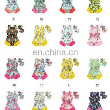 Оптовая новая мягкая комбинезонка для новорожденных девочек с темно-цветным рисунком фламинго и рукавами-воротниками photo-6