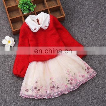 Autumn and Winter Style Children's Sweater Princess Dress Girls Child Dress