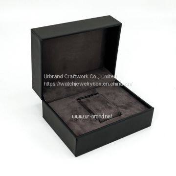 PU Leather Watch Box Wholesale Custom Jewelry Gift Packaging Box Black Watch Storage Box photo-3
