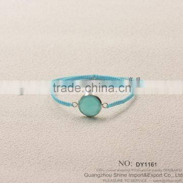 Rose Gold Acrylic Stone Diamond Woven Friendship Bracelet for 2015 New Product Hot Sale photo-3