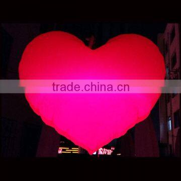 Width 1.5m LED Inflatable red heart balloon for Valentine's day decoration