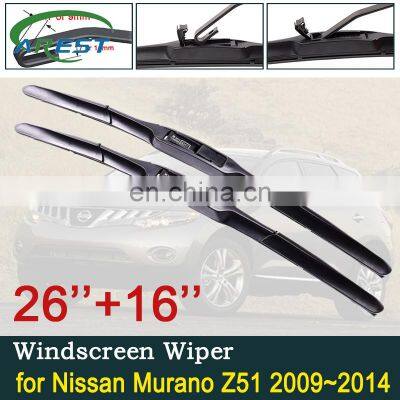 for Nissan Murano Z51 2009~2014 Front Windscreen Windshield Wipers Car Accessories Stickers Car Wiper Blades 2010 2011 2012 2013