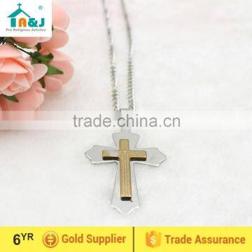 Surgical steel cross pendant