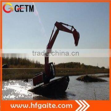 premium amphibious dredger in China with 2 chains 0.4 bucket