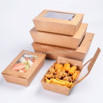 cardboard food boxes with window eco friendly paper packaging takeaway lunch food packaging