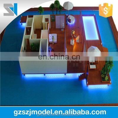 Interior 3d residential building model , building model making for beach house