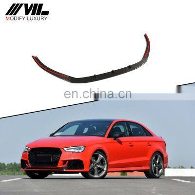 Carbon Fiber Front Lip for Audi RS3 Sedan 4-Door 2017-2019