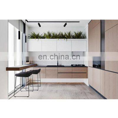 Contemporary style frameless kitchen cabinets