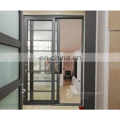 hot selling aluminum frame double glass sliding stacking doors with grills for house villas hotel commercial