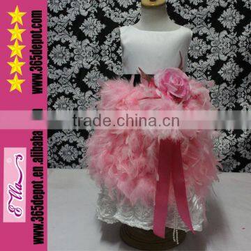 Pink Feather Tutu Dress Birthday Dance Party Dress For Wholesale