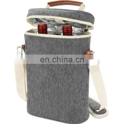 Top Rated Picnic Cotton Eco Friendly Insulated Red Travel Christmas Bottle Cooler Wine Gift Bag